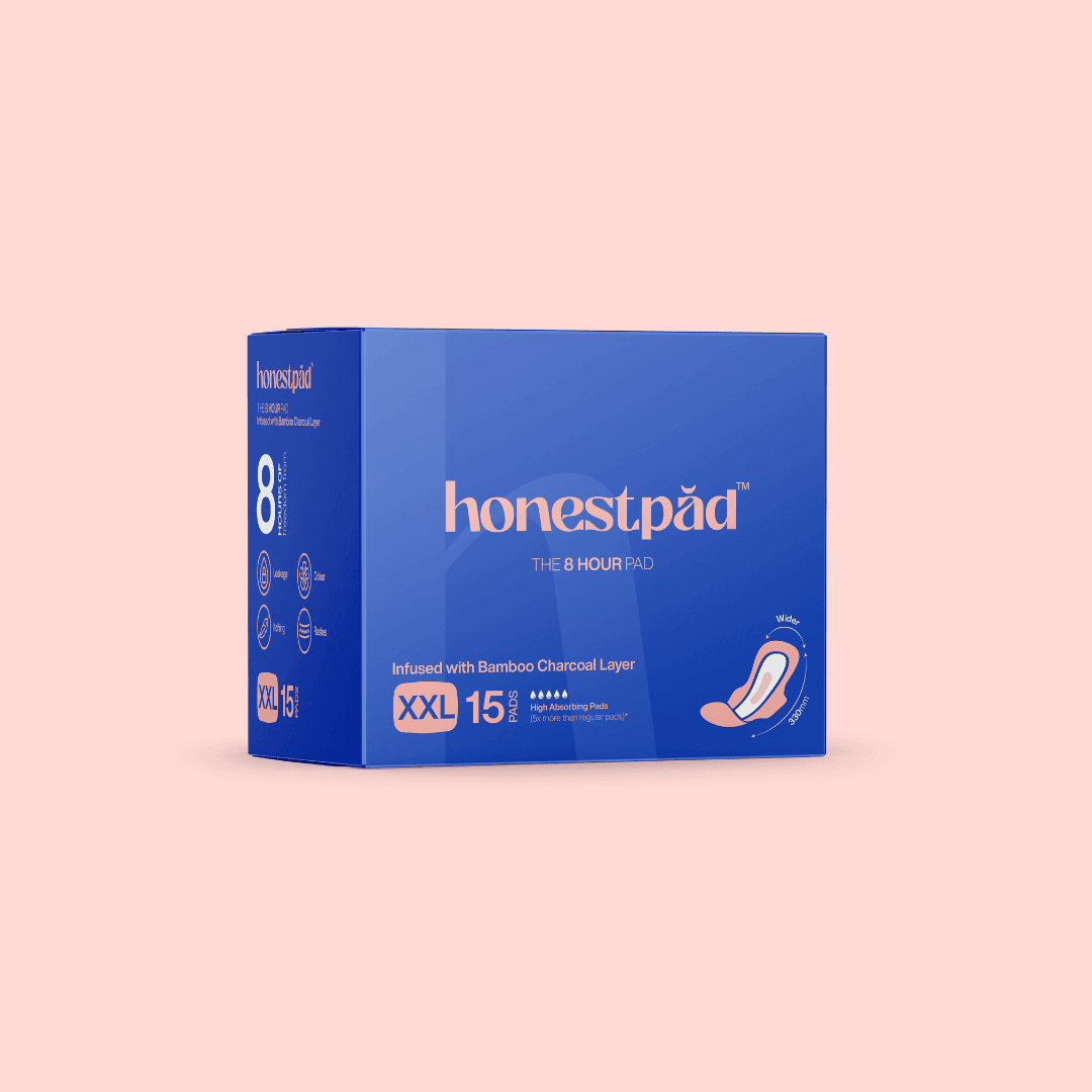 Monthly Saver Pack Bamboo Charcoal 8 Hour Pad Toxin-free | XL | XXL | 15 Pads - Honestpad