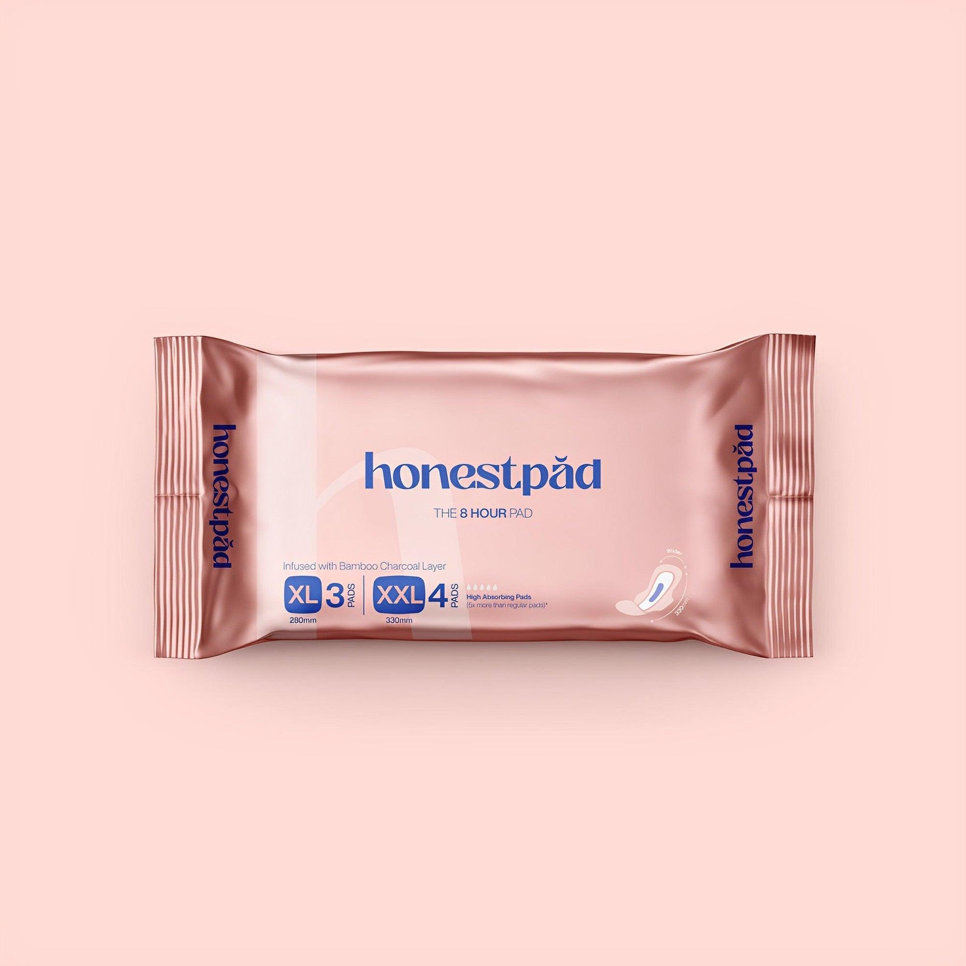 8-hour Toxin-free Sanitary Napkin made of Bamboo Charcoal - Honestpad